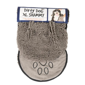 XL Dirty Dog Shammy Towel (Color: Grey, Size: X-Large)