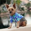 Hawaiian Camp Dog Shirts - Ocean Blue and Palms