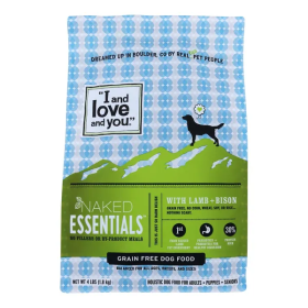 I And Love And You - Dry Adult Dog Food  -  4 x 4 Lb Bags (Flavours: Lamb and Bison)