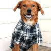 Flannel Dog Shirt - Black and White Plaid