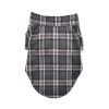 Flannel Dog Shirt - Dark Gray and Pink Plaid