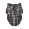 Flannel Dog Shirt - Dark Gray and Pink Plaid
