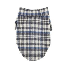 Flannel Dog Shirt - Gray and Blue Plaid (Size: Small)