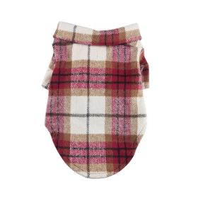Flannel Dog Shirt - Red and White Plaid (Size: Small)