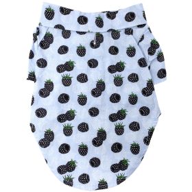 Hawaiian Camp Dog Shirt - Blackberries (Size: Small)