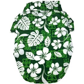 Hawaiian Camp Dog Shirt - Tropical Green (Size: Small)
