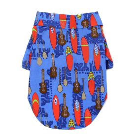 Dog Shirt Hawaiian Camp  - Ukuleles and Surfboards (Size: Small)