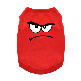 Angry Face Dog Shirt - Flame Scarlet Red (Size: Small)