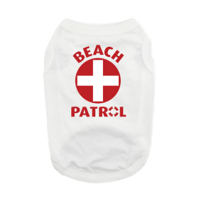 Beach Patrol Dog Shirt - White (Size: Small)