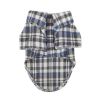 Flannel Dog Shirt - Gray and Blue Plaid