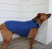 Reversible Fleece Lined Puffer Coats for Dogs - Blue Plaid