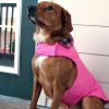 Reversible Fleece Lined Puffer Coats for Dogs - Pink Plaid