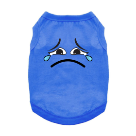 Sad Face Dog Shirt - Nautical Blue (Size: Small)