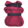 Sherpa-Lined Dog Coat - Black & Burgundy Dots