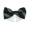 Universal Bow Ties For Dogs - Black and Silver Stripe
