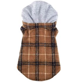 Weekender Sweatshirt Dog Hoodies (Color: Black & Brown Plaid, Size: X-Small)
