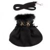 Wool Fur-Trimmed Coats for Dogs - Black