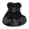 Wool Fur-Trimmed Coats for Dogs - Black