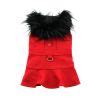 Wool Fur-Trimmed Dog Coat - Red