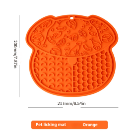 Slow Feeder Lick Mat (Color: Orange)