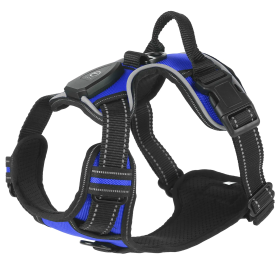 Rechargeable LED No-Pull Dog Harnesses (Color: Dark Blue, Size: Small)