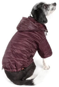 Lightweight Adjustable Dog Coat (Color: Burgundy, Size: X-Small)