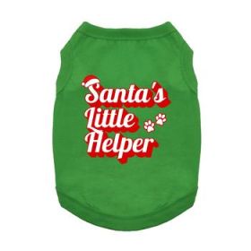 Santa's Little Helper Dog Shirt - Green (Size: Small)