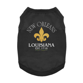 New Orleans LA Dog Shirt - Jet Black (Size: X-Small)