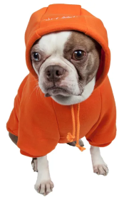 Cotton Dog Hoodies (Color: Orange, Size: X-Small)