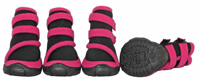 Premium Stretch Supportive Pet Shoes - Set Of 4 (Color: Pink, Size: X-Small)