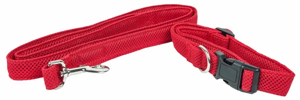 2-In-1 Adjustable Mesh Dog Leash and Collar (Color: Red, Size: Small)