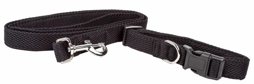 2-In-1 Adjustable Mesh Dog Leash and Collar (Color: Black, Size: Small)