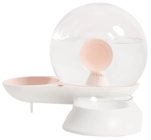Snail Shaped 2-in-1 Automatic Food and Dog Water Bowl (Color: Pink)