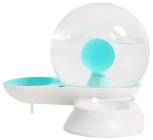 Snail Shaped 2-in-1 Automatic Food and Dog Water Bowl (Color: Blue)