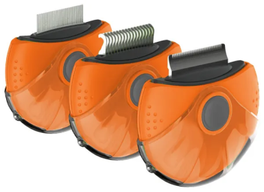 Triple Rotating Rake Grooming Dog Comb (Color: Orange)