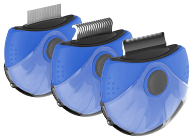 Triple Rotating Rake Grooming Dog Comb (Color: Blue)
