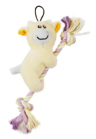 Plush and Jute Rope Dental Toy (Color: Yellow)