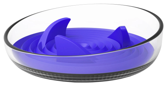 Modern Shark Fin Shaped Slow Feeder Dog Bowl (Color: Blue) Modern Shark Fin Shaped Slow Feeder Dog Bowl (Color: Blue)