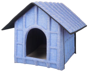 Folding Lightweight Travel Dog House (Color: Blue)