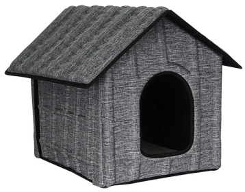 Folding Lightweight Travel Dog House (Color: Grey)