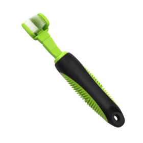 Dual-Sided Action Bristle Dog Toothbrush (Color: Green)