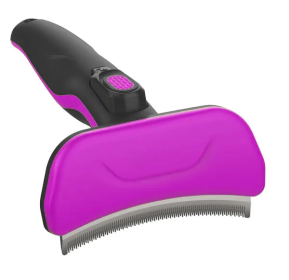 Easy Self-Cleaning Deshedder Grooming  Dog Combs (Color: Pink)