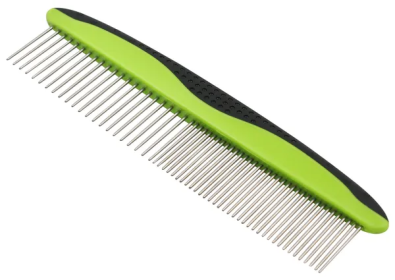 Wide and Narrow Tooth Dog Comb (Color: Green)