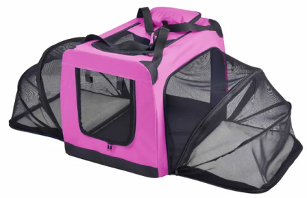 Collapsible Soft Sided Dog Crates (Color: Pink, Size: X-Small)