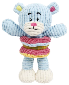 Plush Bear Squeaking and Rubber Dental Toy (Color: Light Blue)