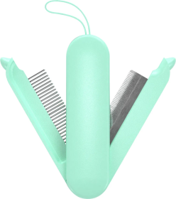 2-in-1 Swivel Travel Dog Comb (Color: Green)
