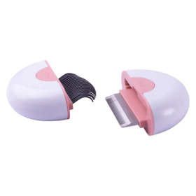 2-in-1 Travel Dog Combs and Deshedder (Color: Pink, Size: Small)