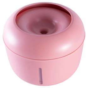 Ultra-Quiet Filtered Dog Water Fountain (Color: Pink)