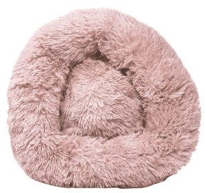 Plush and Soft Rounded Dog Donut Beds (Color: Pink, Size: Medium)