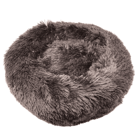 Plush and Soft Rounded Dog Donut Beds (Color: Brown, Size: Medium)